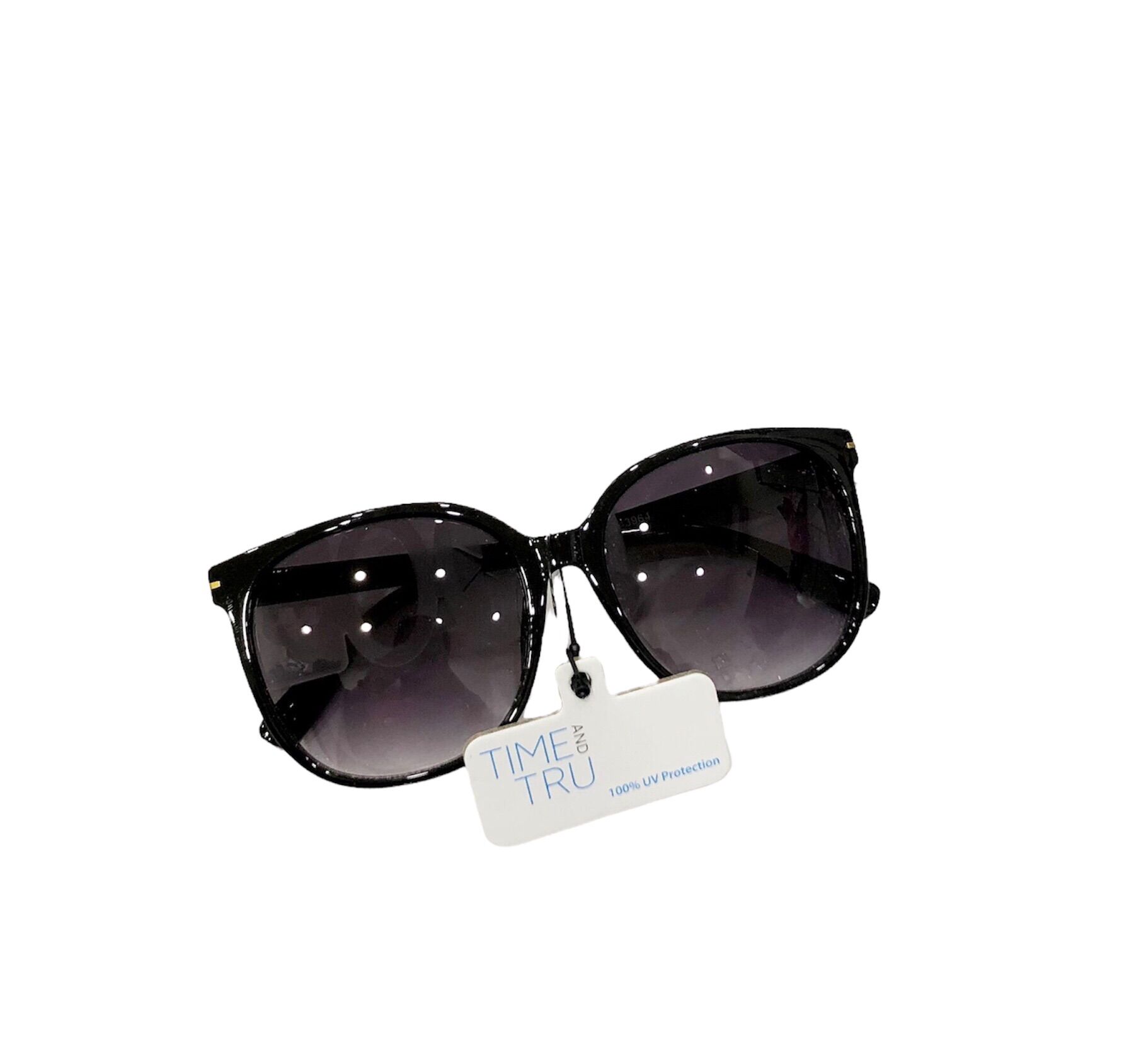 Kính mát nữ time & tru gọng màu đen acetate kiểu dáng oversize tròng mắt ombre màu đen