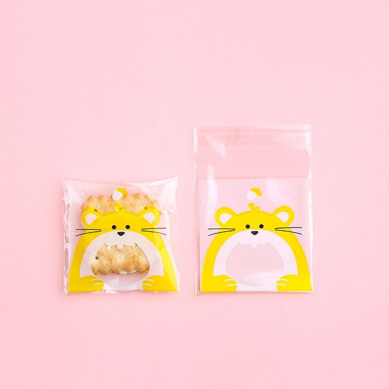 100 túi nilon dán miệng đựng bánh kẹo 7x7cm + 3cm