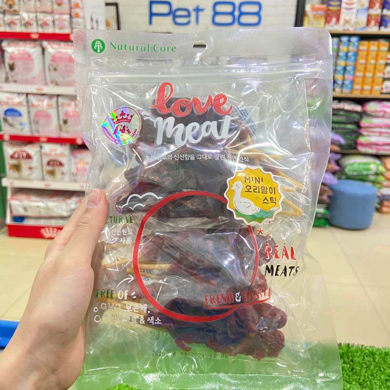 Snack Cho Chó Thịt Vịt/Gà Cuộn Da Bò Natural Core 160g