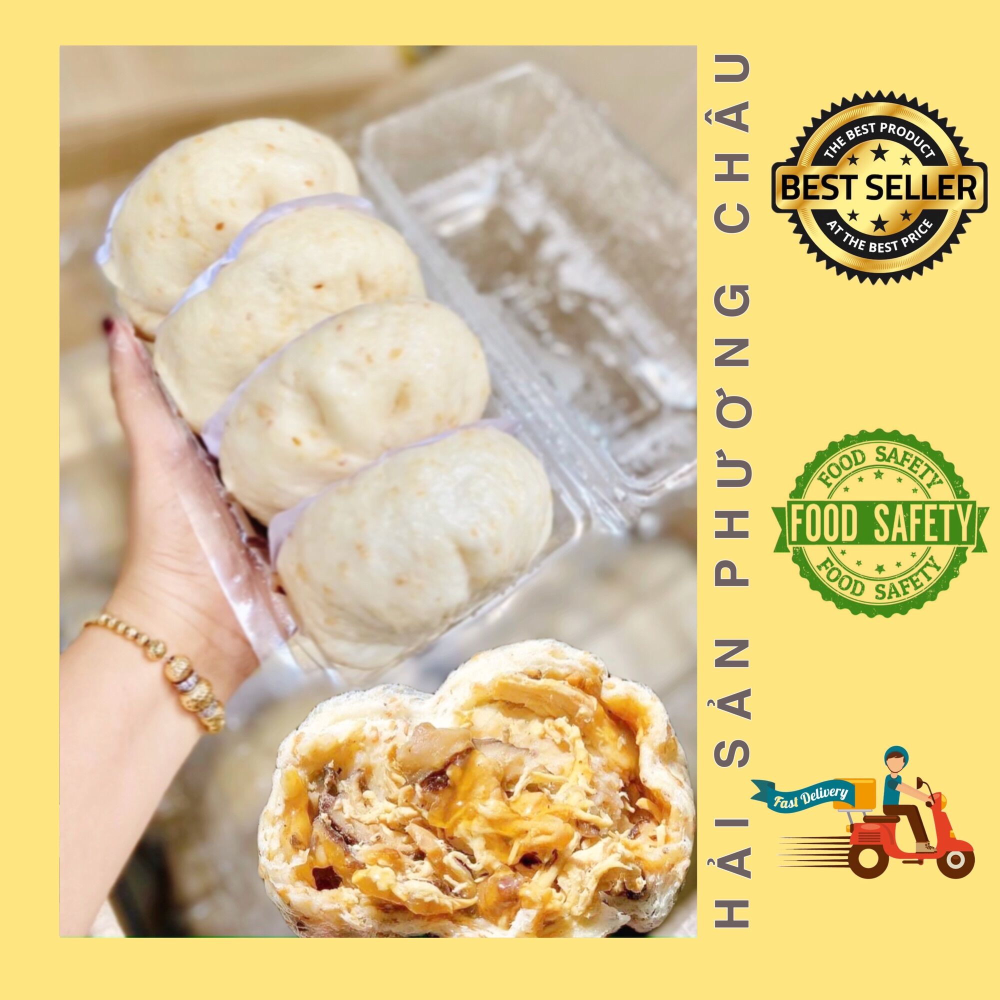 Bánh bao nguyên cám nhân gà nấm phô mai healthy set 4 cái