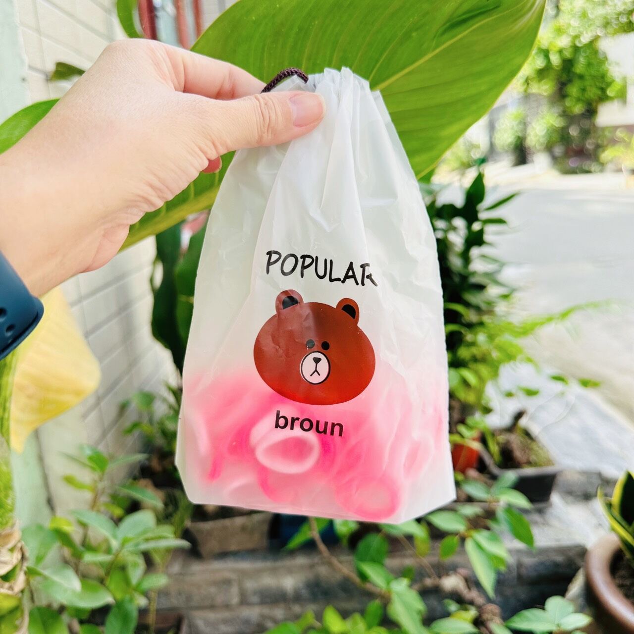 túi 100 dây cột tóc ( màu ngẩu nhiên)