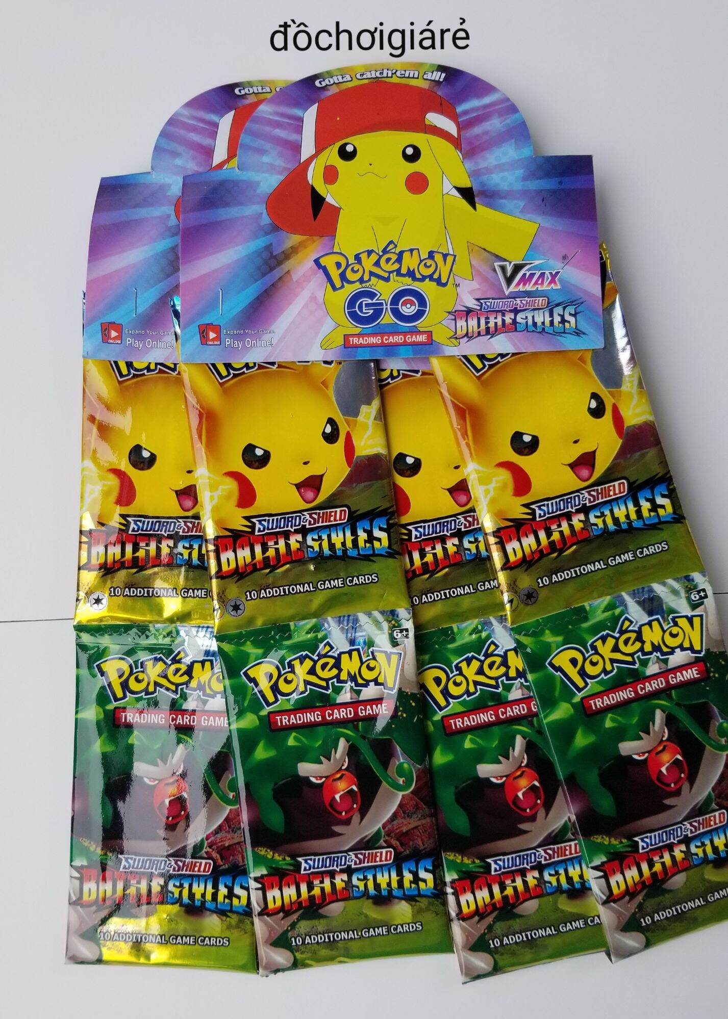 Thẻ bài pokemon, thẻ bài dạng dây túi, một dây có 36 túi thẻ