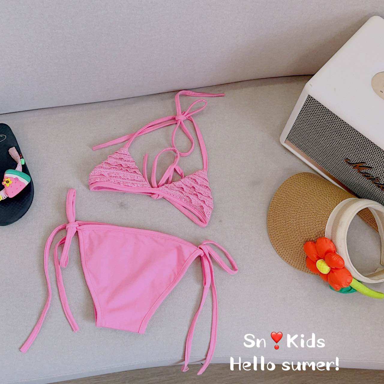 Đồ bơi 2 mảnh bé gái 3 màu |bikini cho bé diện hè