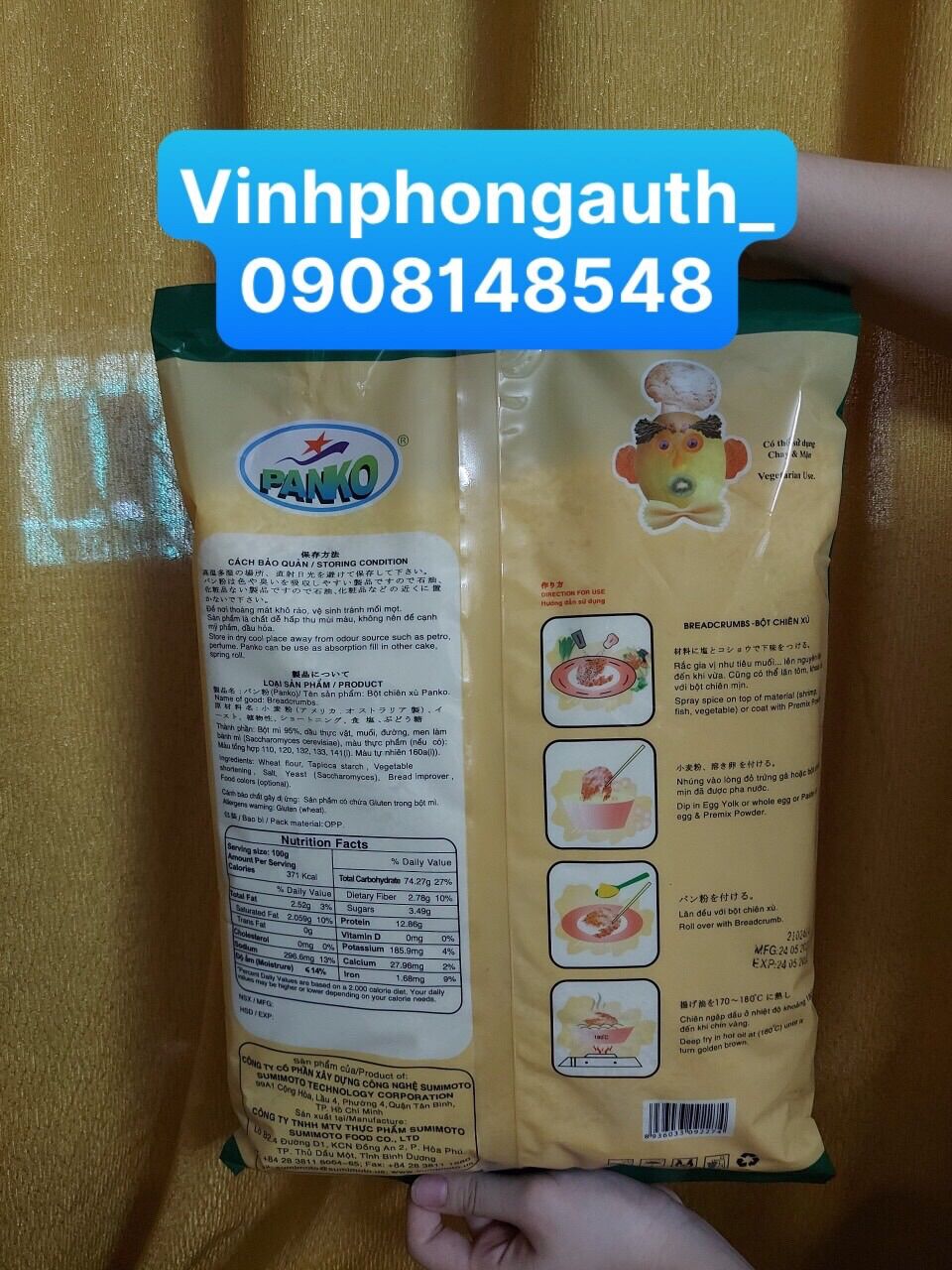 Bột chiên xù Panko vàng 1kg
