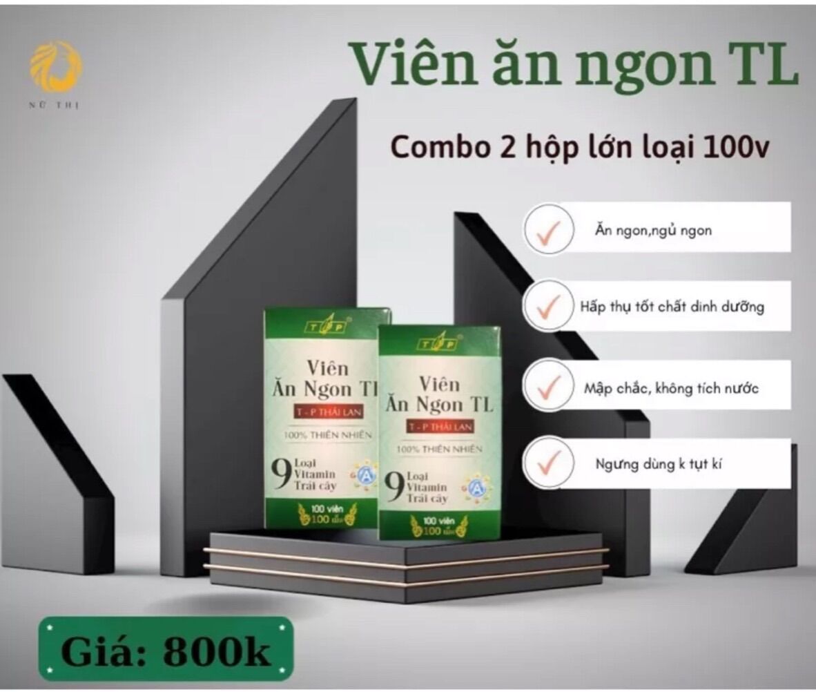 Viên ăn ngon tl tăng cân - combo 2 hộp lớn
