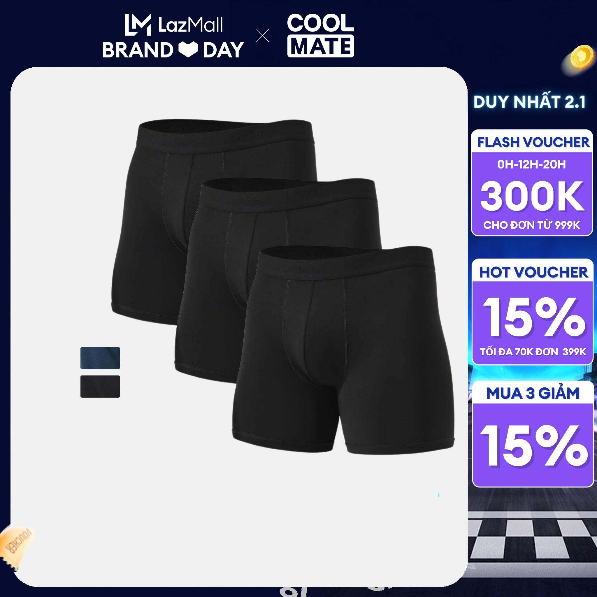 CHỈ 2.1 MUA 3 GIẢM 15Combo 3 quần lót nam Boxer Brief Modal V2 mềm mịn thoáng khí Thương hiệu Coolmate