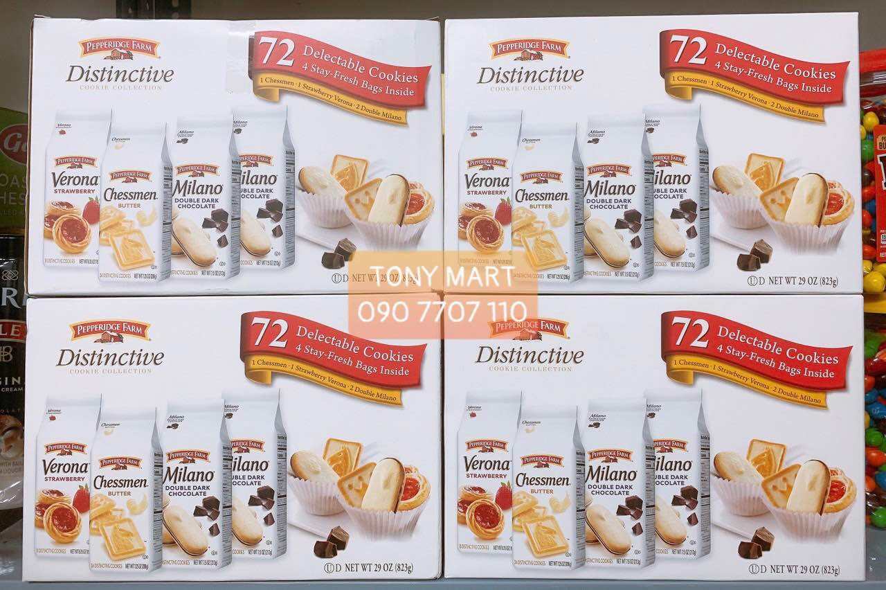 HỘP 823G MIX 3 LOẠI - BÁNH QUY SOCOLA  ĐEN MILANO DARK CHOCOLATE / PEPPERIDGE FARM MILANO DOUBLE DAR