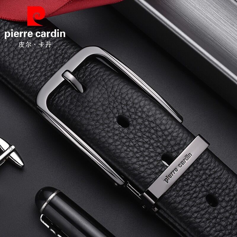 Pierre cardin chính hãng lớp trên da bò dây thắt lưng nam thời trang da thật bọc có khóa pin
