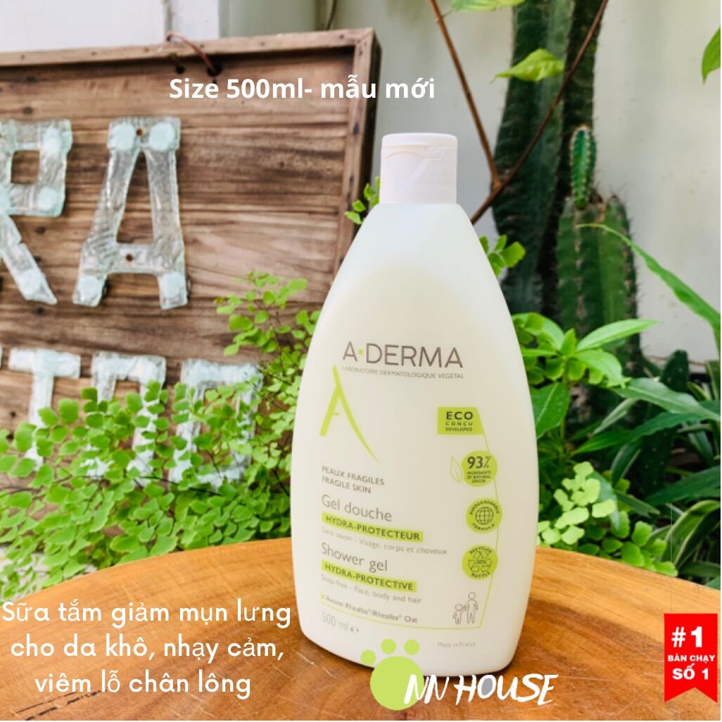 Sữa tắm cho da mụn, kích ứng Aderma giảm mụn lưng, da khô, viêm da cơ địa, da dị ứng, dưỡng ẩm, cấp nước và làm dịu da mỏng manh, shower gel làm sạch da A-derma, sữa tắm mụn lưng Aderma, rửa rửa mặt cho da mụn - NN HOUSE