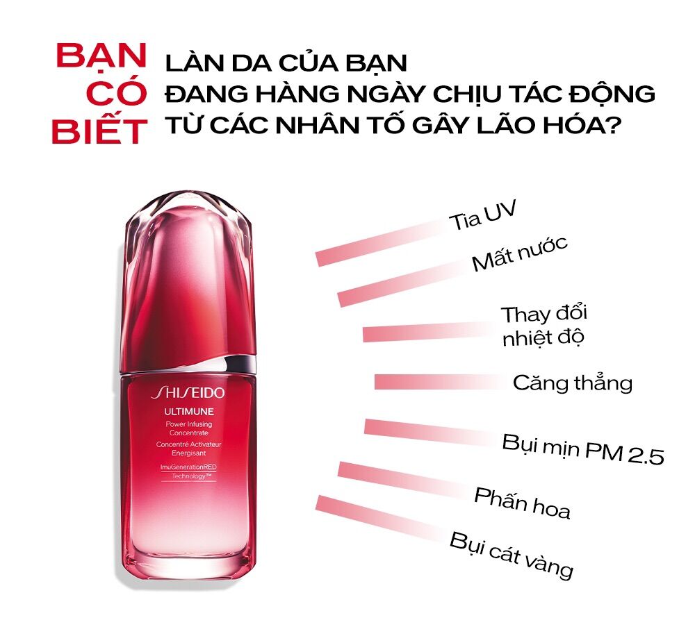 (SHISEIDO CHÍNH HÃNG ĐỦ TEM) SERUM DƯỠNG DA UTM Shiseido Ultimune Power Infusing Concentrate 75ml