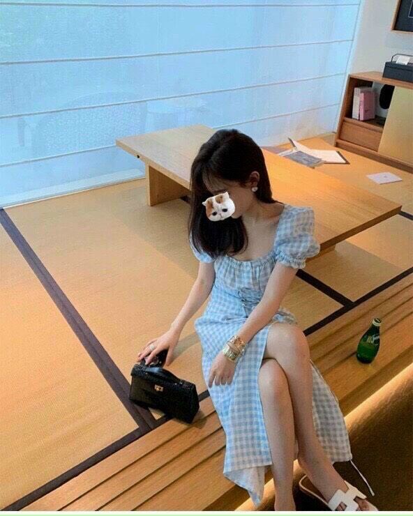 Đầm Caro Đan Dây Eo Hot Trend Hàng Thiết Kế