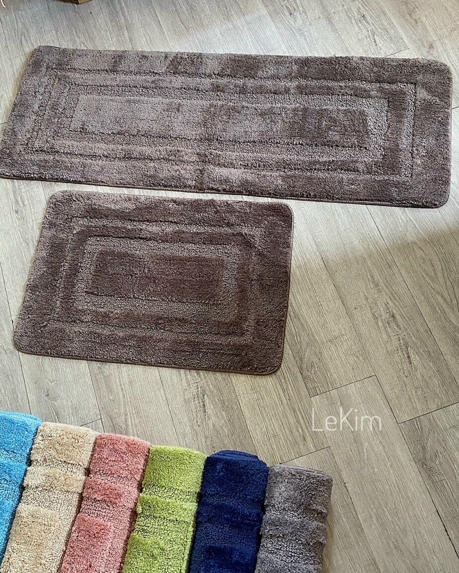 Bộ 02 Thảm lau chân trải sàn trang trí chùi chân chống trơn trượt thấm nước thước dài 40x60 và 40x120cm