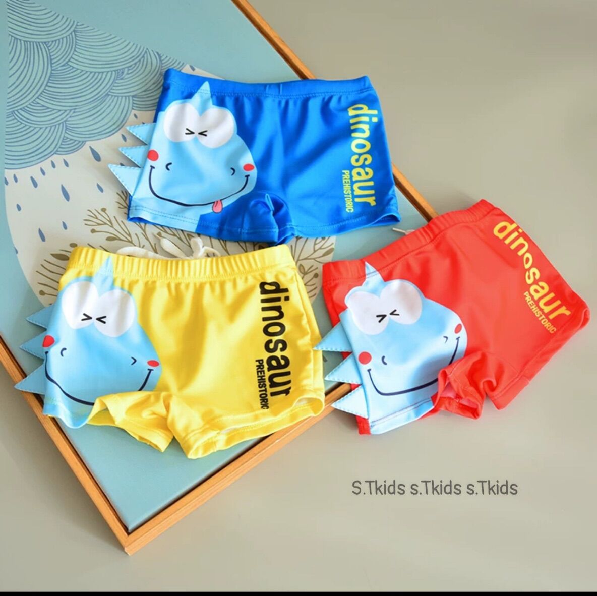Sét đồ bơi ,quần bơi kèm mũ bơi cho bé trai in hình ngộ nghĩnh