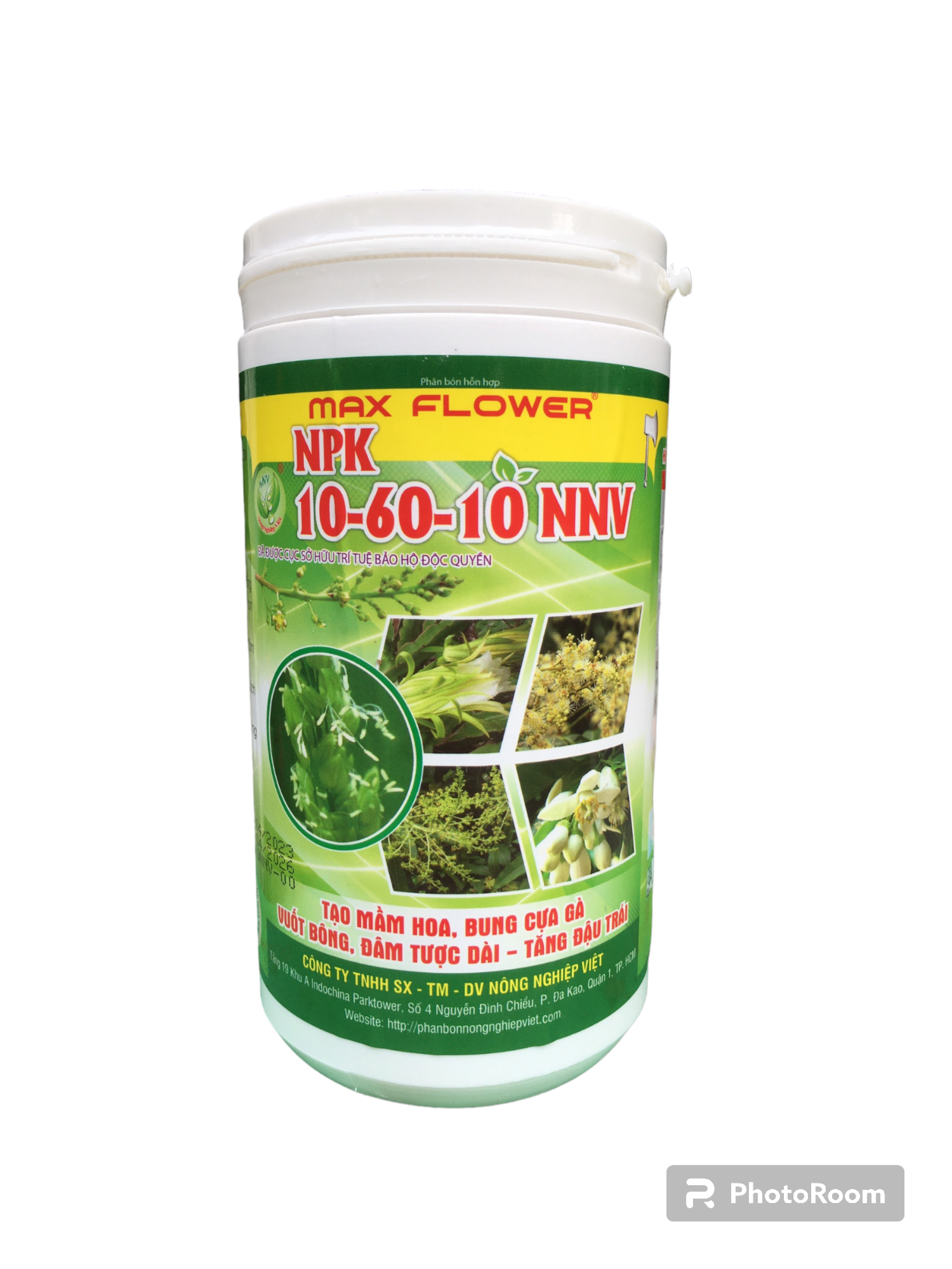 Phân bón npk max flower 10 60 10 nnv - hủ 500kg. pha được 400 - 500 lít nước.