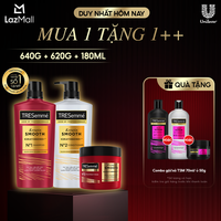 [TẶNG SẤY] Combo Dầu Gội, Dầu Xả, Kem Ủ TRESemmé Keratin Smooth/ Bond Repair 640g, 620g, 180ml Cho Tóc Hư Tổn Giúp Vào Nếp Suôn Mượt/ Ngăn Gãy Rụng