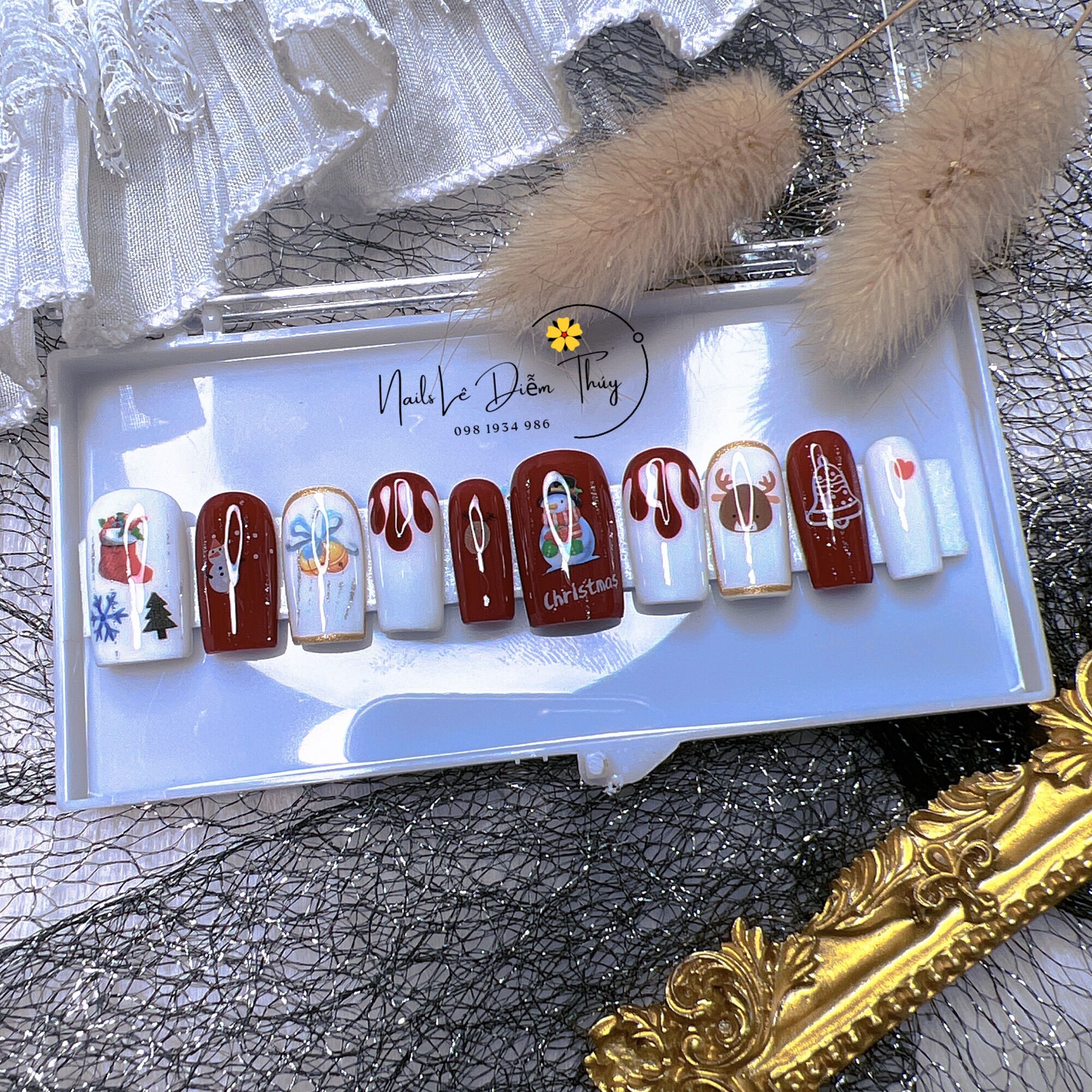 [Trends Nailbox] Thiết Kế Gấu Đỏ Màu Đỏ