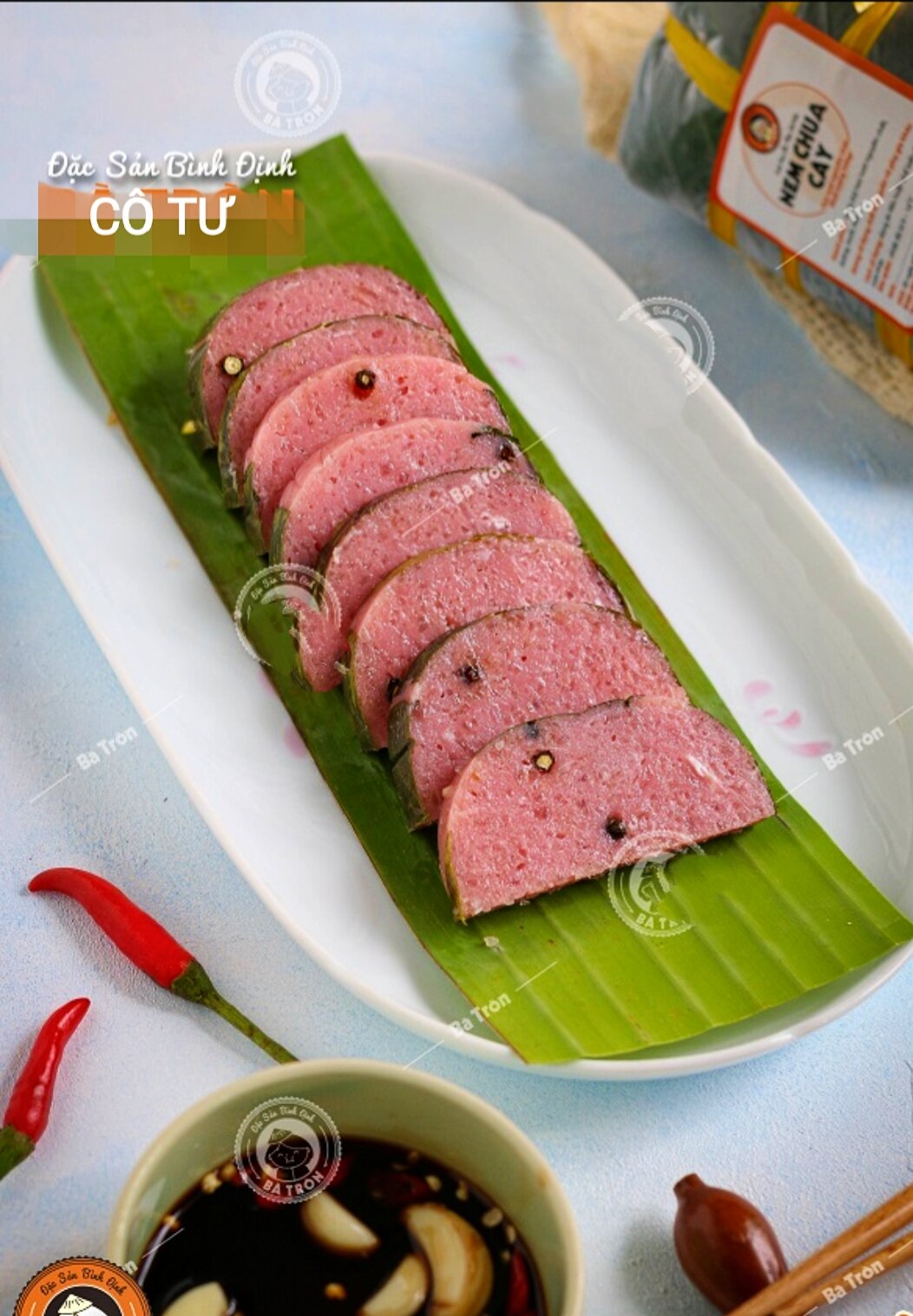 2 cây nem chua đặc sản bình định (1 cay 500gram luon lá)
