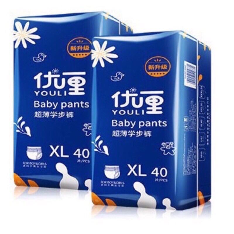 1 bịch  bỉm dán quần youli baby pants size s54 m46-44 l42 xl40 xxl36 - ảnh sản phẩm 1