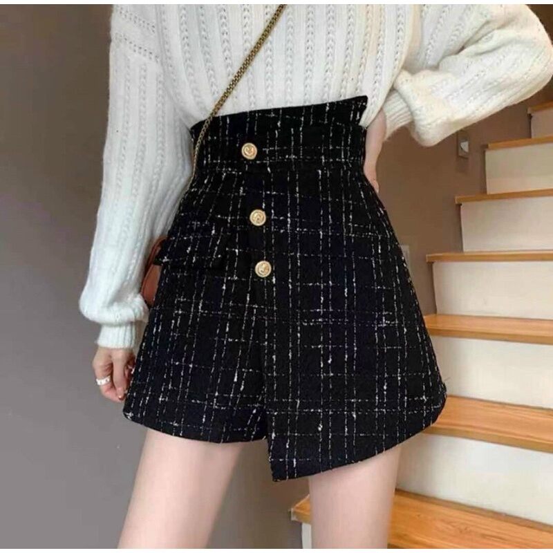 quần váy,quần váy dạ phối 3 cúc ngọc 675