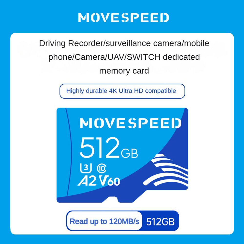 Thẻ nhớ tf microsd cards micro sd hãng movespeed 64gb 128gb 256gb class 10 v60 a2 camera máy quay gopro nintendo switch