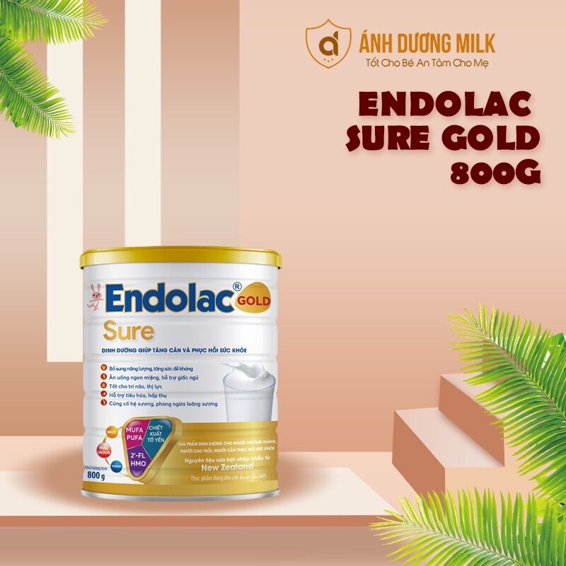 Sữa endolac sure gold 900g - dinh dưỡng dành cho người tăng cân, phòng ngừa loãng xương và phục hồi sức khoẻ