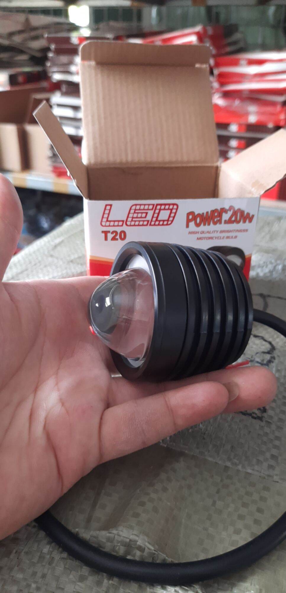 Đèn led trợ sáng T20 bi Cầu cos vàng pha trắng