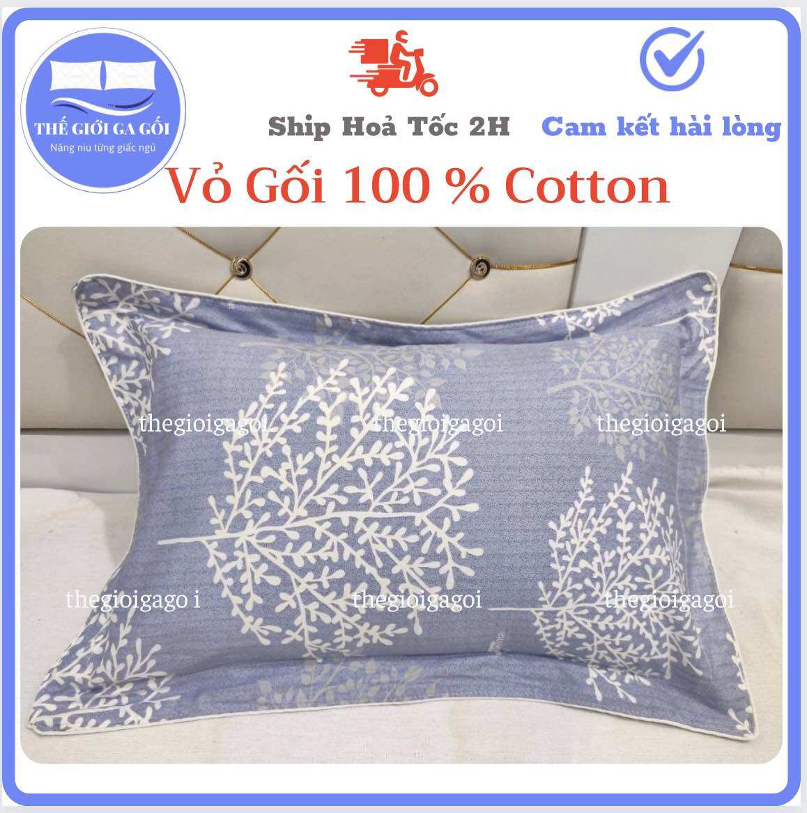 Vỏ gối 35 x 50 Cotton Thắng Lợi ( cotton 100%)