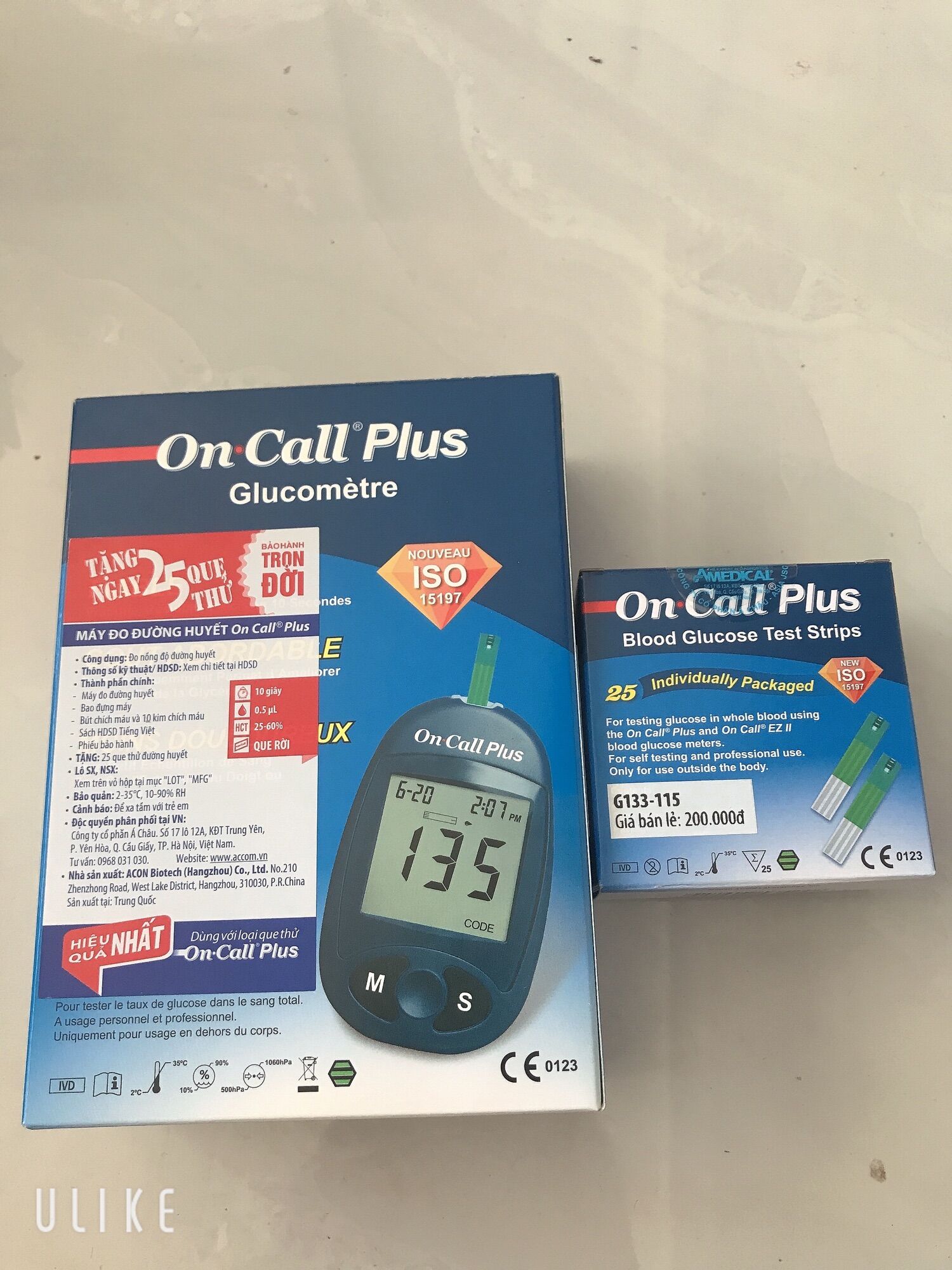 Trọn bộ máy đo đường huyết on call plus