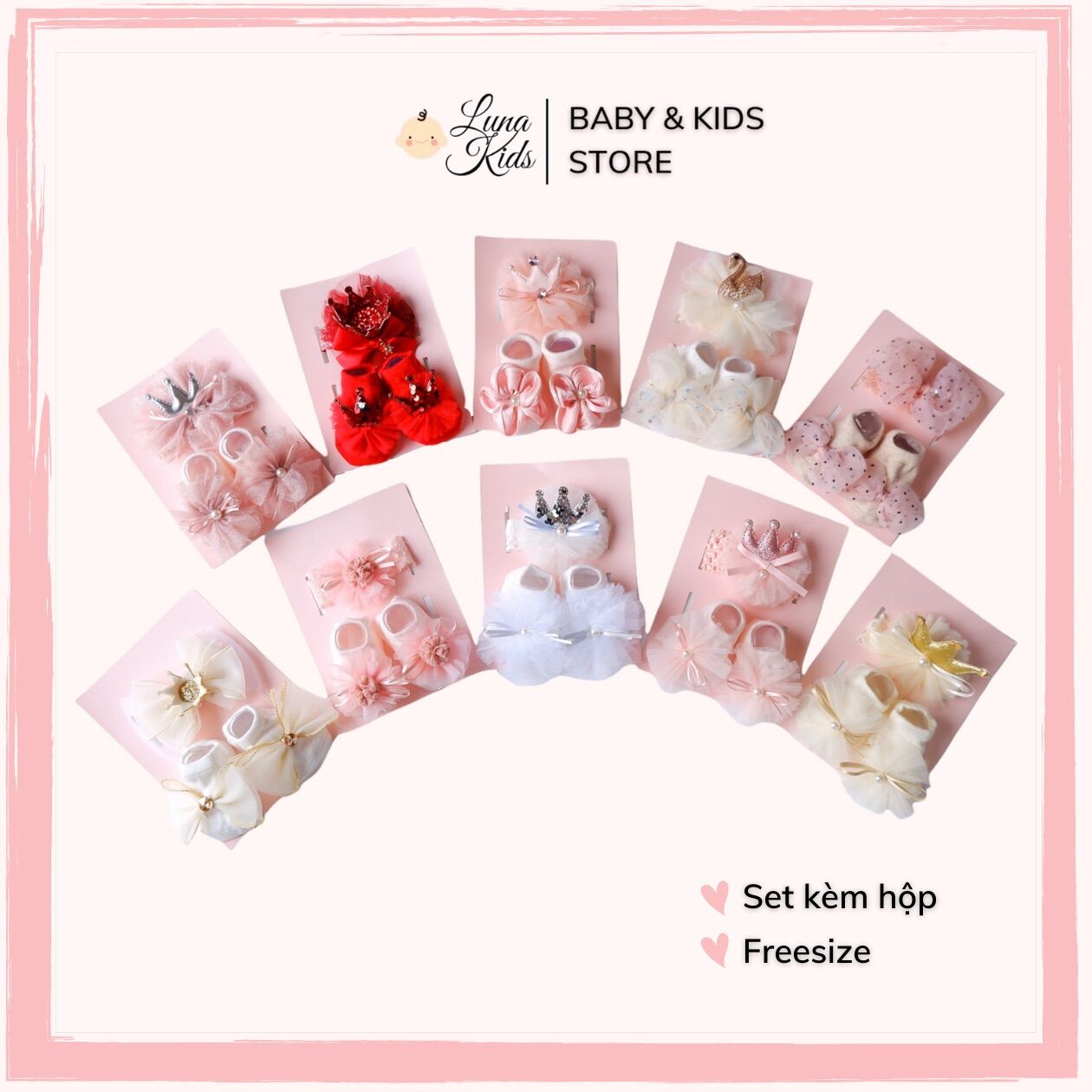 Set hộp turban kèm tất Chicbaby