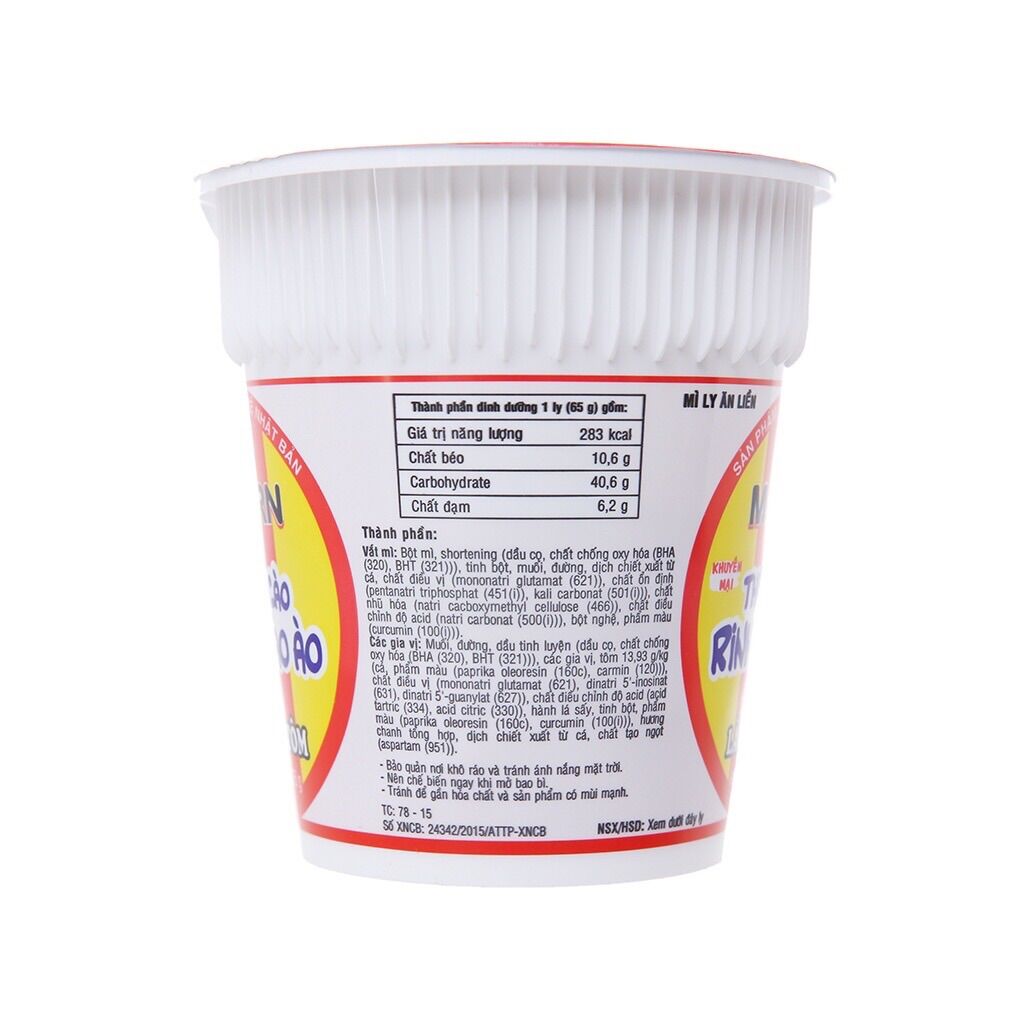 Thùng 24 ly mì Modern Lẩu Thái Tôm 65g