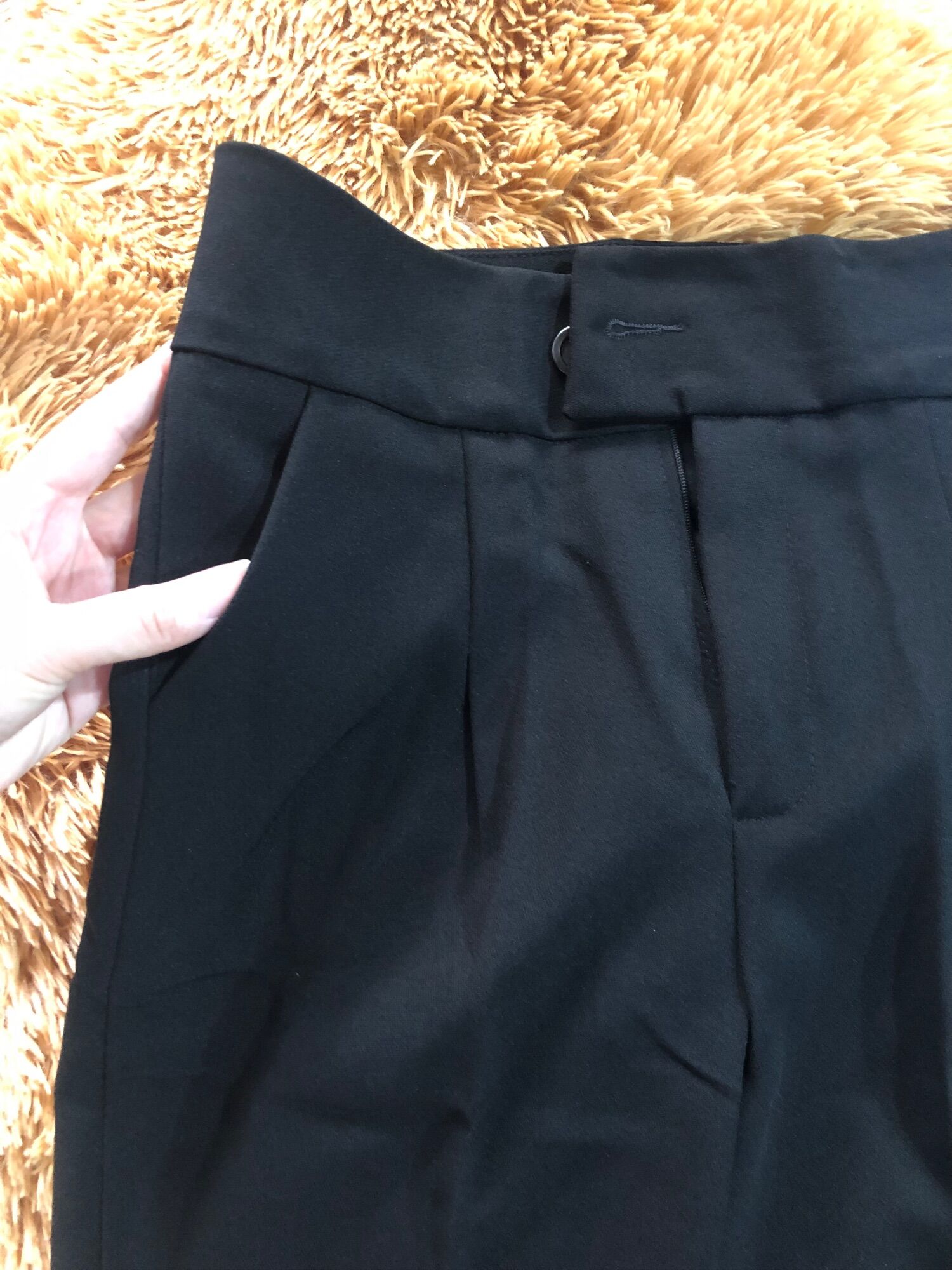 Quần baggy ống đứng cạp lệch