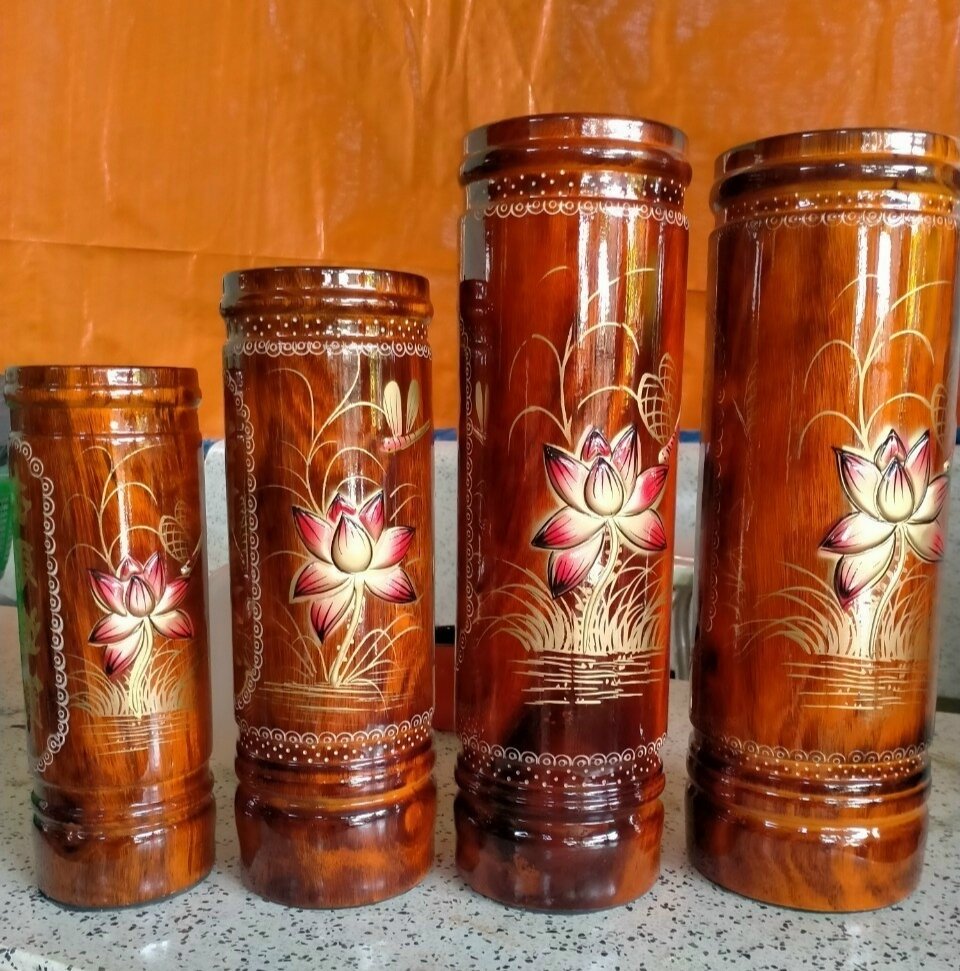 Bình ống đựng nhang bằng gỗ