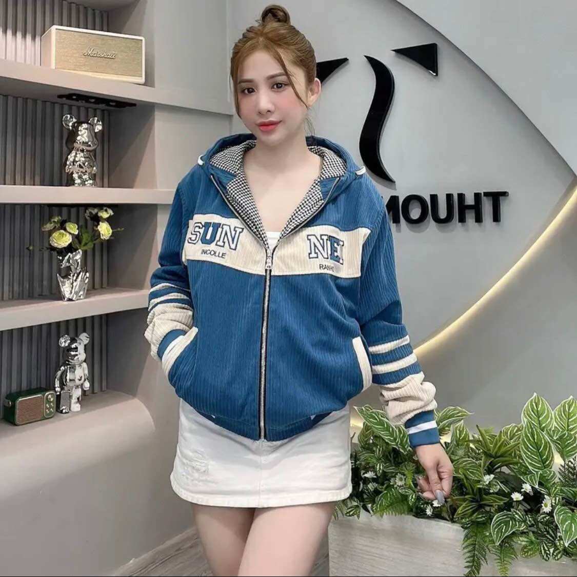 ‼freeship‼️ a07💥áo khoác nhung gân lót karo mẫu sun dễ thương