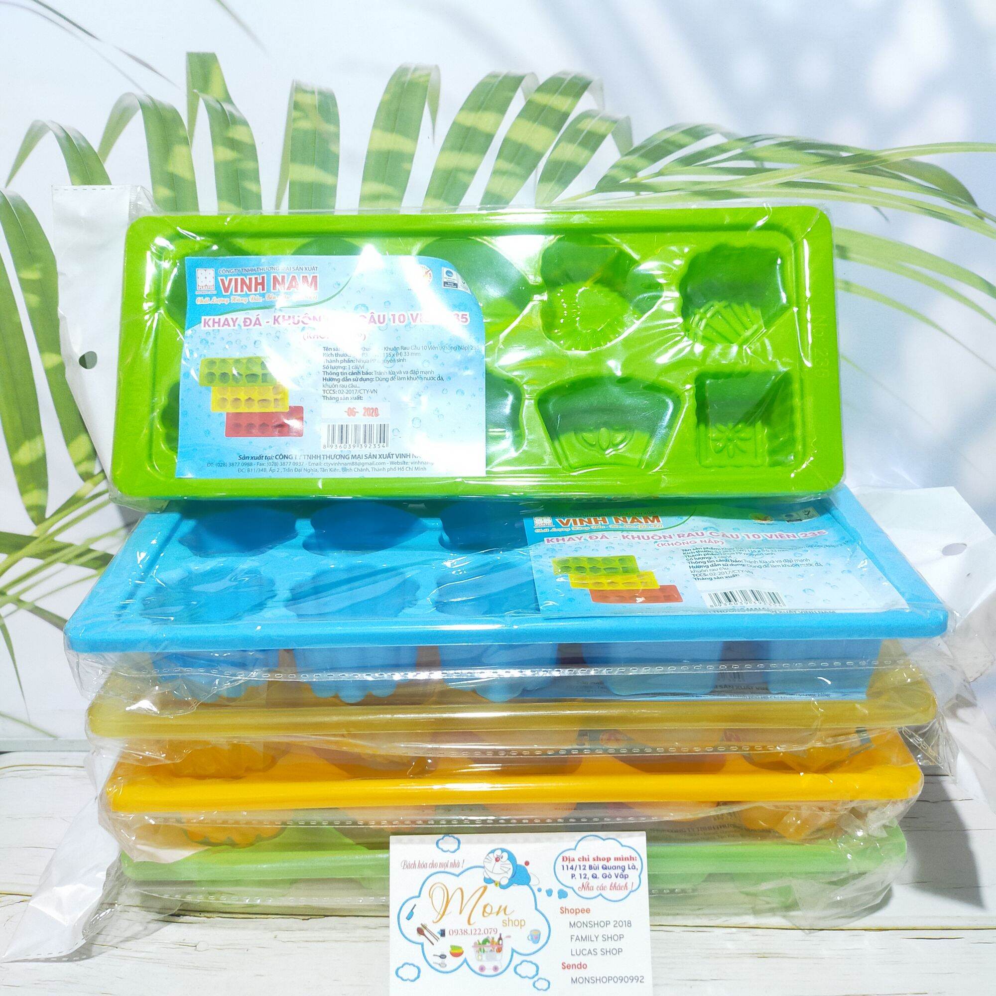 Combo 3c khay đá - khuôn rau câu 10 viên ms*065