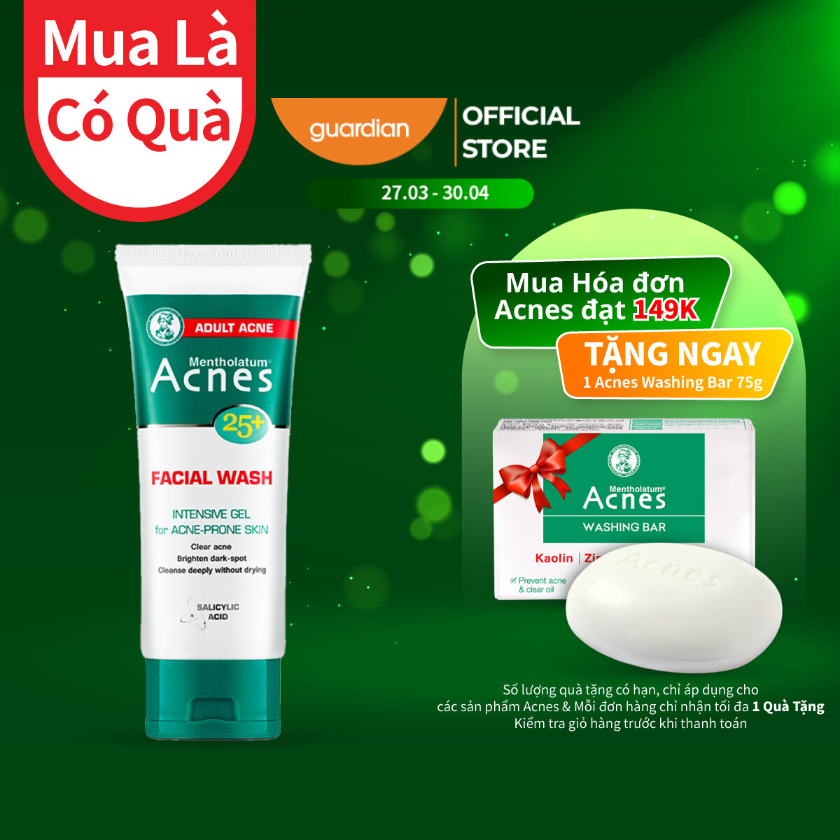 Gel Rửa Mặt Ngăn Ngừa Mụn 25+ Facial Wash Acnes 100Gr