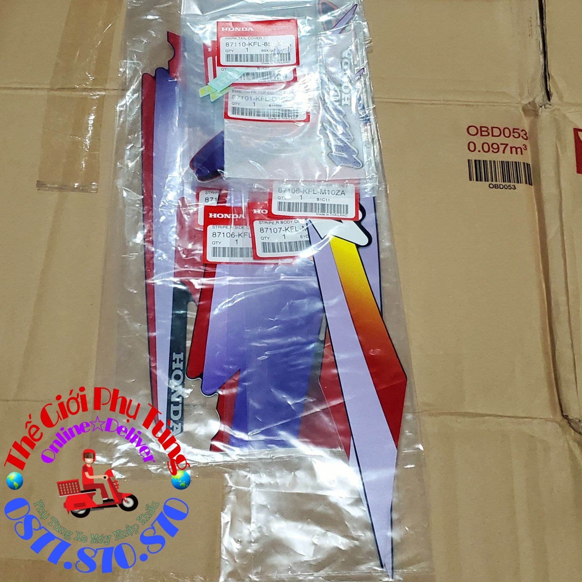 Bộ tem Wave Thái 110 zin Honda Thái Lan nhập khẩu