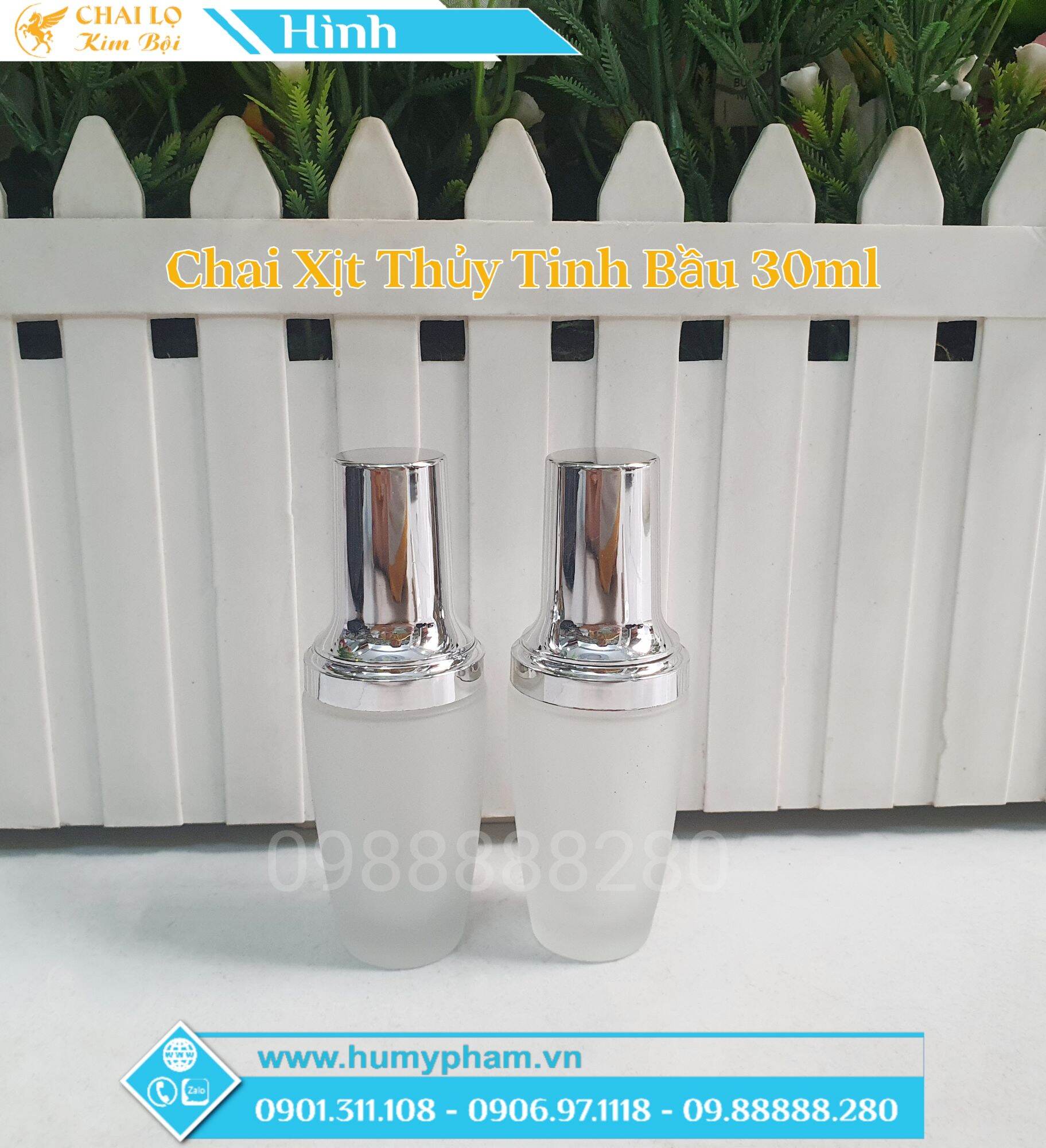 Chai lọ mỹ phẩm-chai xịt thủy tinh bầu 30ml