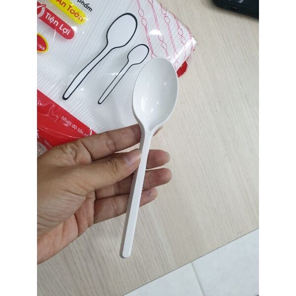 Set 100 Muỗng nhựa 15cm ăn cơm trà sữa