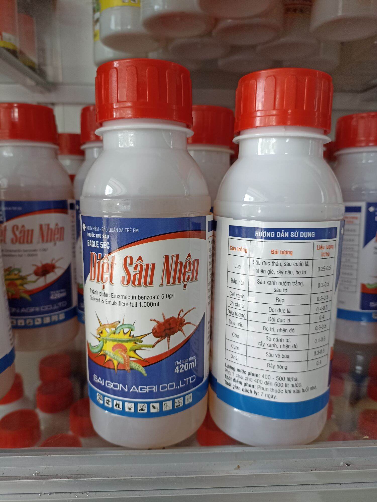 Thuốc trừ sâu sinh học diệt sâu nhện trừ sâu tơ sâu xanh nhện đỏ nhện gié rệp rầy bông bọ trĩ chai 420ml sử dụng cho 400 lít nước