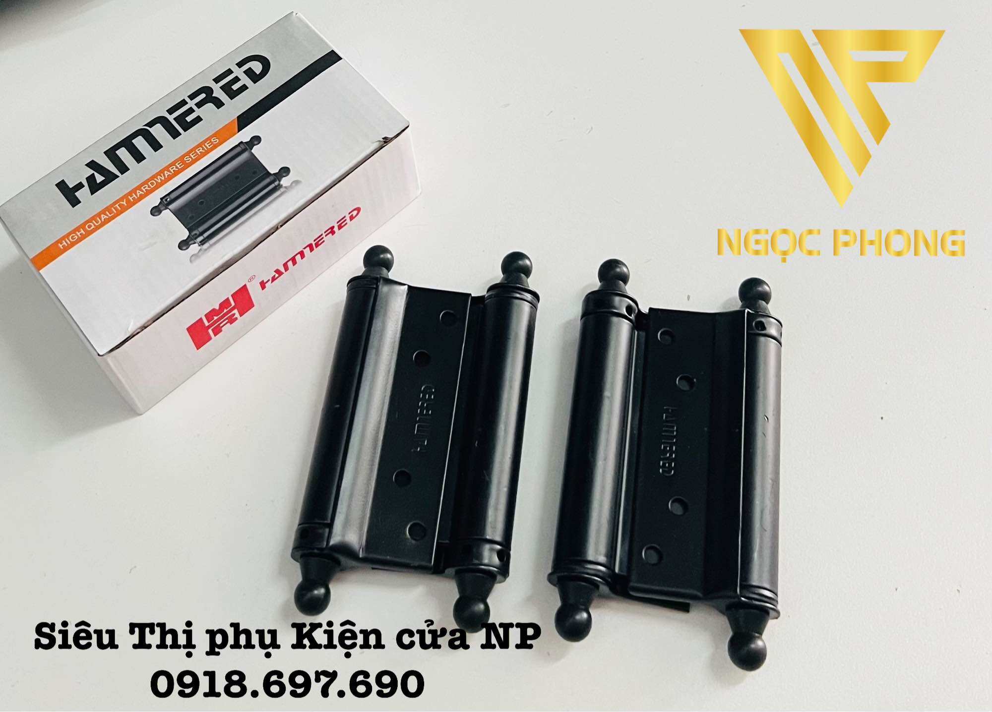 [ Bộ 2 cái ] Bản lề tự động 2 chiều màu đen
