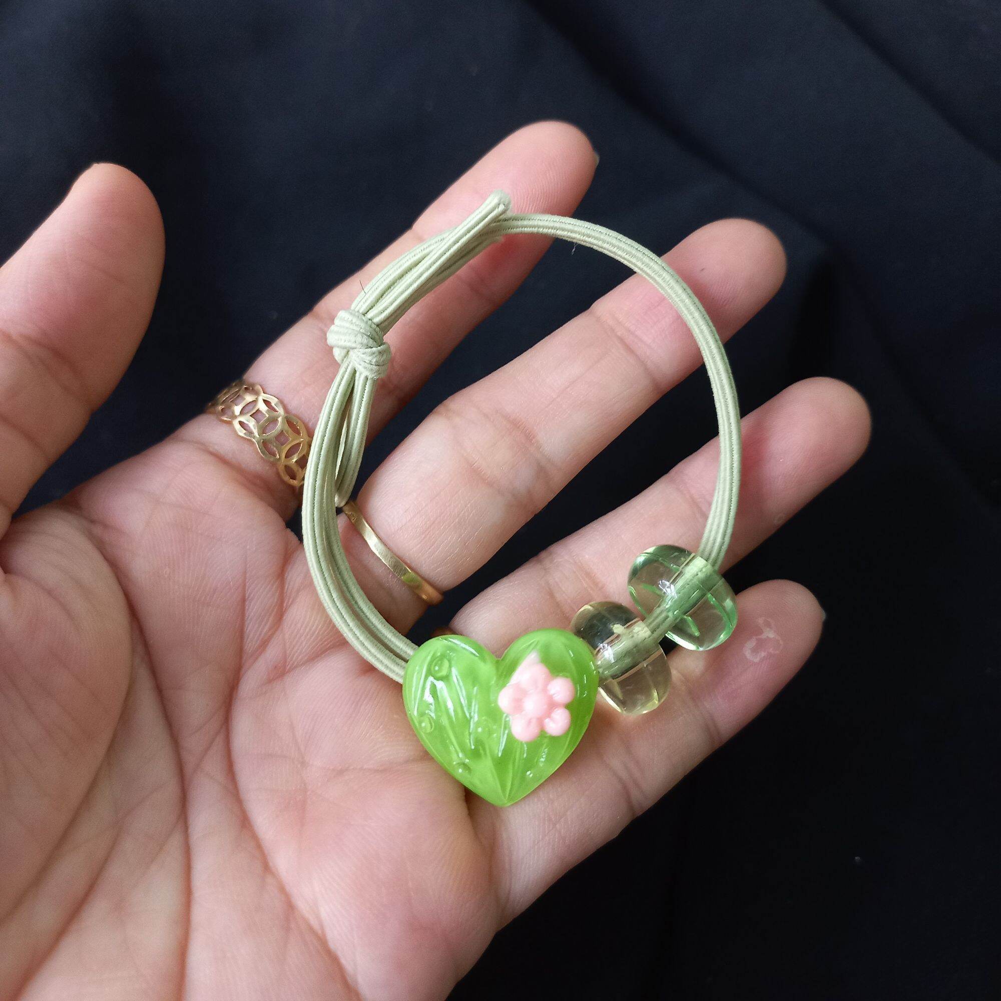 Dây cột tóc trái tim hoa dễ thương 03 (được chọn màu)