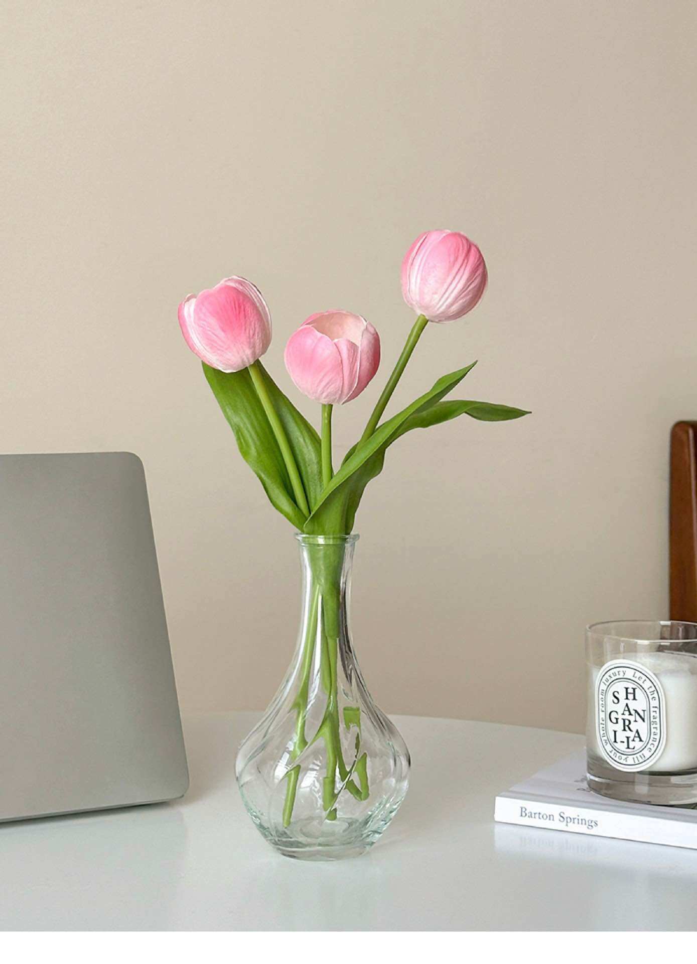 Hoa tulip, 10 bông hoa tulip giả trang trí, hoa tulip tròn cực dễ thương