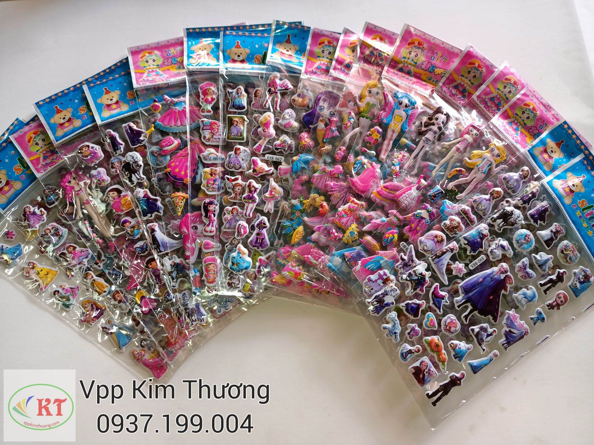 Combo 10 tờ hình dán công chúa, búp bê thay đồ cho bé gái đủ mẫu như hình