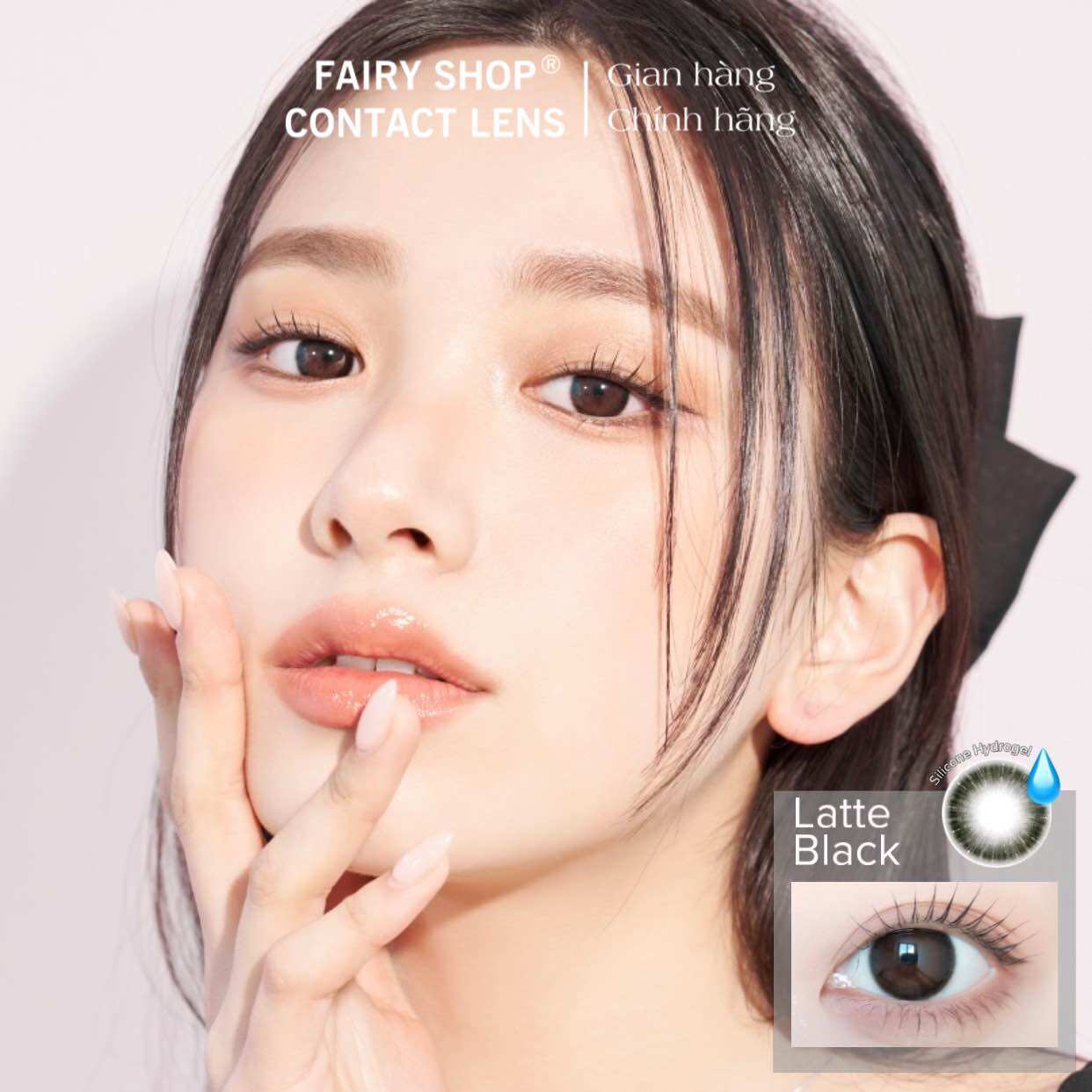 Áp tròng latte black ampa black- kính áp tròng fairy shop contact lens độ cận 0 đến 6