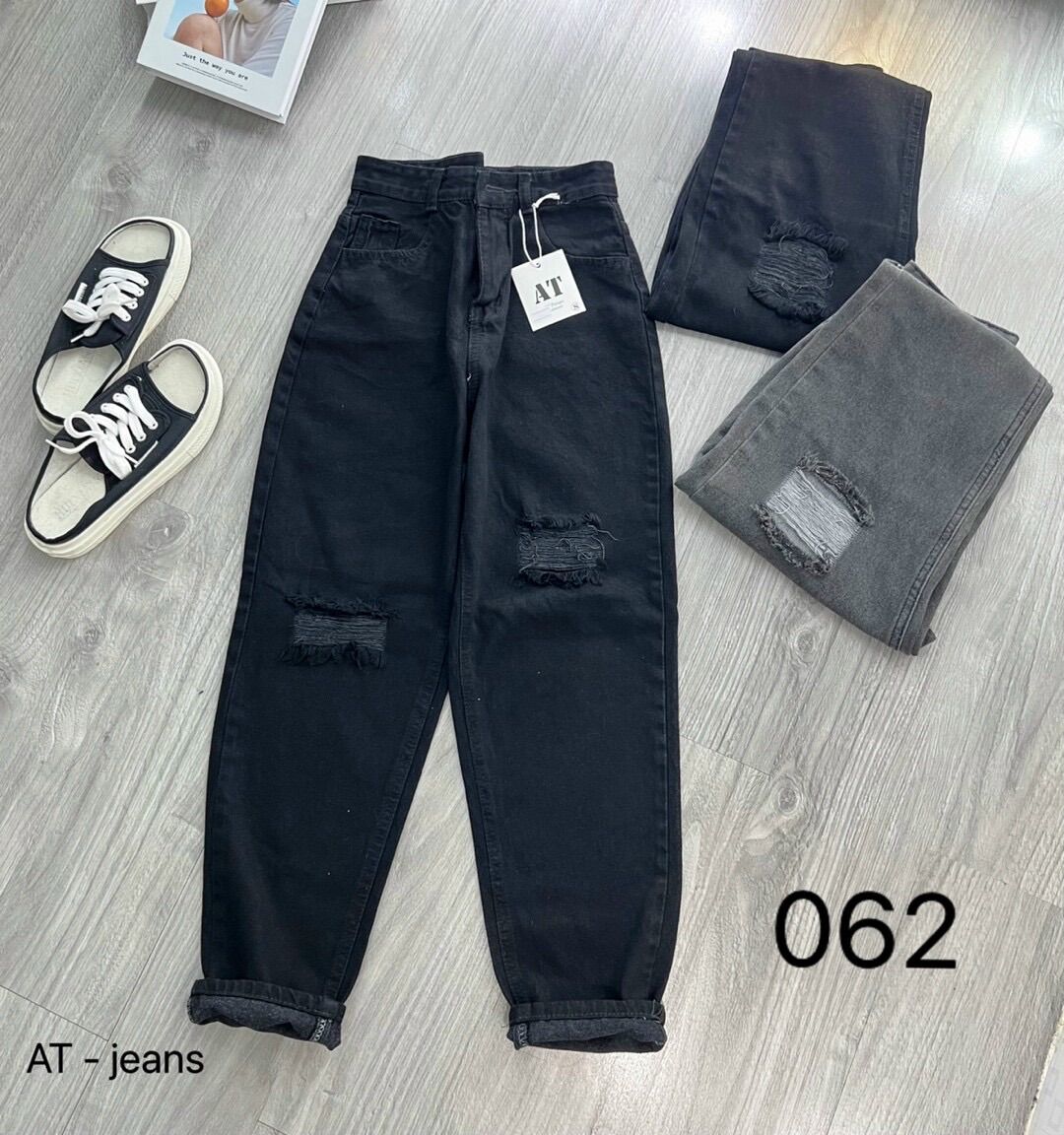 Baggy Jeans Lưng Cao Rách 2Ô