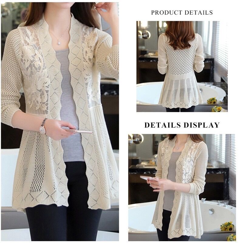 Áo Khoác len Cardigan Dáng Dài dễ thương- K2