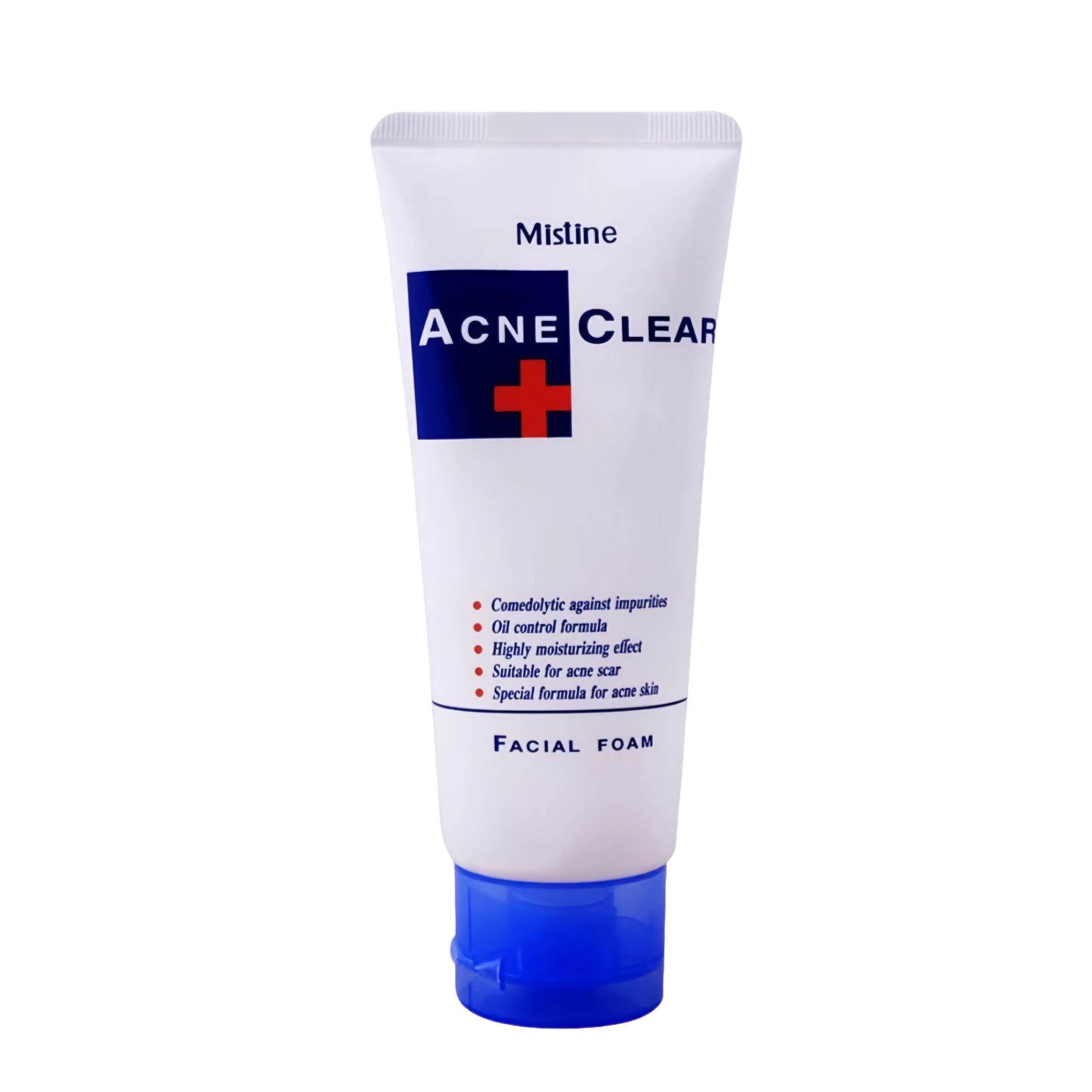 Sữa rửa mặt sạch mụn Acne Clear - Mistine 85g. Sửa rửa mặt Acnes clear Thái Lan