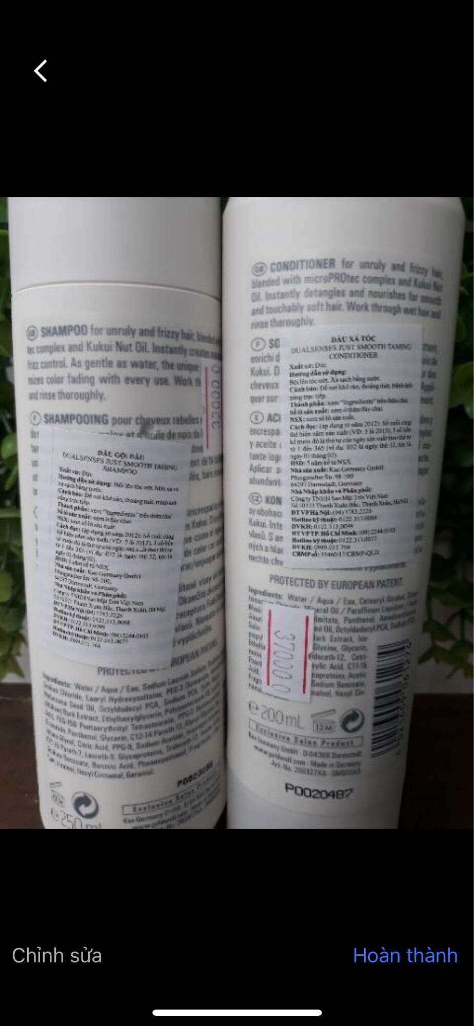 Dầu Gội Xả Suôn Mượt Goldwell Just Smooth 1000mlx2