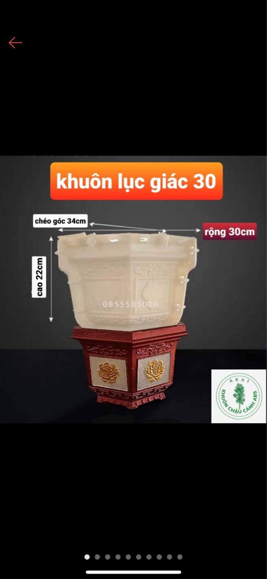 Khuôn đúc chậu lục giác 30 ( khuôn chậu abs có lòng trong )
