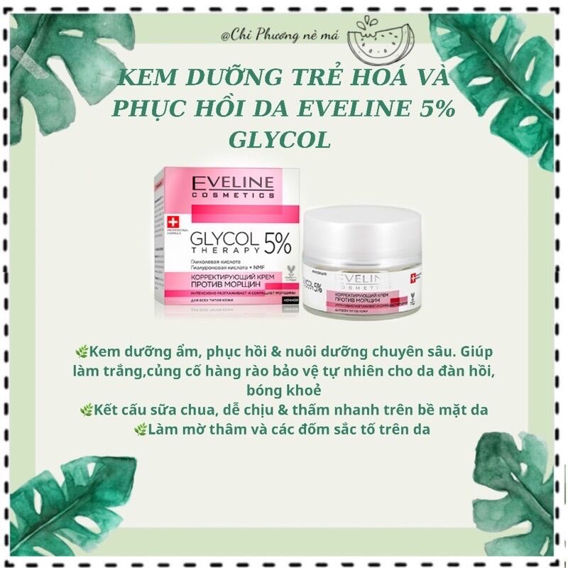 Kem Dưỡng Trẻ Hoá & Phục Hồi Da Eveline Glycol Therapy 5%